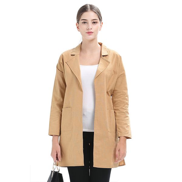 2019 women cardigans casual spring autumn turn-down collar long trench ladies pocket design casual outwear coat plus size 3xl, Tan;black
2019 women cardigans casual spring autumn turn-down collar long trench ladies pocket design casual outwear coat plus size 3xl, Tan;black