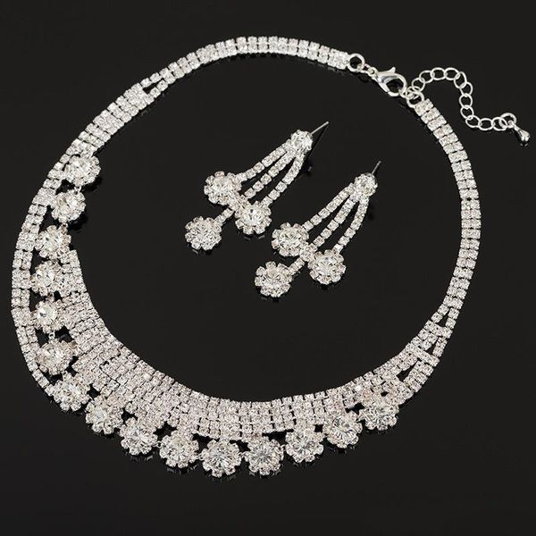 crystal the pendant is full of diamond ornaments necklace bride wedding decoration earring wedding dress pgraphic studio01, Silver 
crystal the pendant is full of diamond ornaments necklace bride wedding decoration earring wedding dress pgraphic studio01, Silver