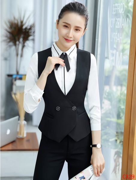 pantsuits formal blazers fashion black women business suits with tops and pants ladies office vest coat & waistcoat sets, White;black
pantsuits formal blazers fashion black women business suits with tops and pants ladies office vest coat & waistcoat sets, White;black