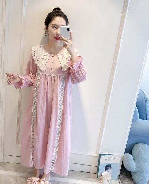 2019 new fall princess 6 color nightdress women's long nightgown cotton nightshirt soft sleepwear, Black;red
2019 new fall princess 6 color nightdress women's long nightgown cotton nightshirt soft sleepwear, Black;red