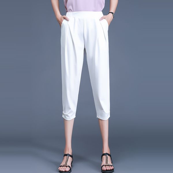 2020 seven points harem pants female summer new large size womens fashion wild black casual pants fat feet pant clothes clothing, Black;white
2020 seven points harem pants female summer new large size womens fashion wild black casual pants fat feet pant clothes clothing, Black;white