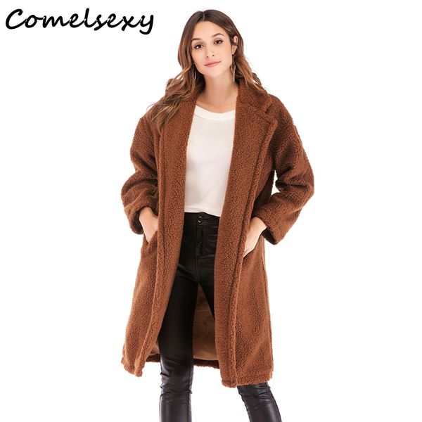 comelwomen's long sleeve warm fleece teddy coat autumn winter women casual pocket open front solid coats female outerwear, Black
comelwomen's long sleeve warm fleece teddy coat autumn winter women casual pocket open front solid coats female outerwear, Black