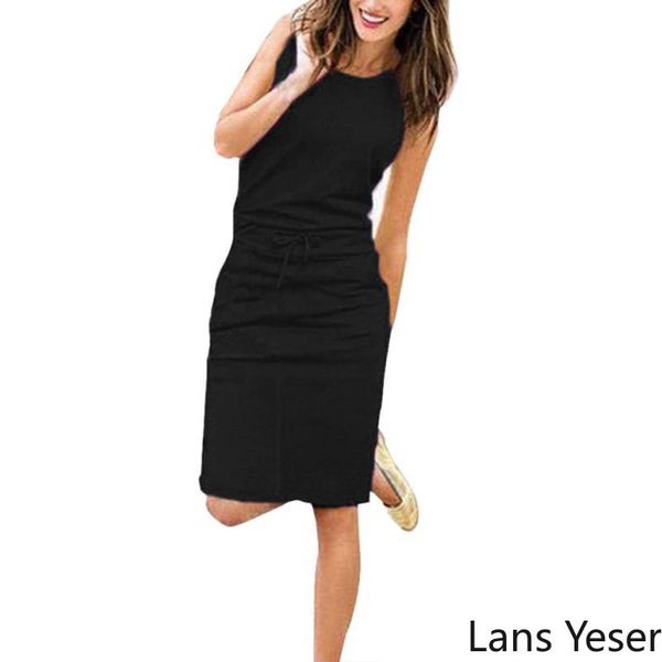 women causal sleeveless pockets pencil dress 2020 summer solid drawstring waist beach party sundress long dress party, Black;gray
women causal sleeveless pockets pencil dress 2020 summer solid drawstring waist beach party sundress long dress party, Black;gray