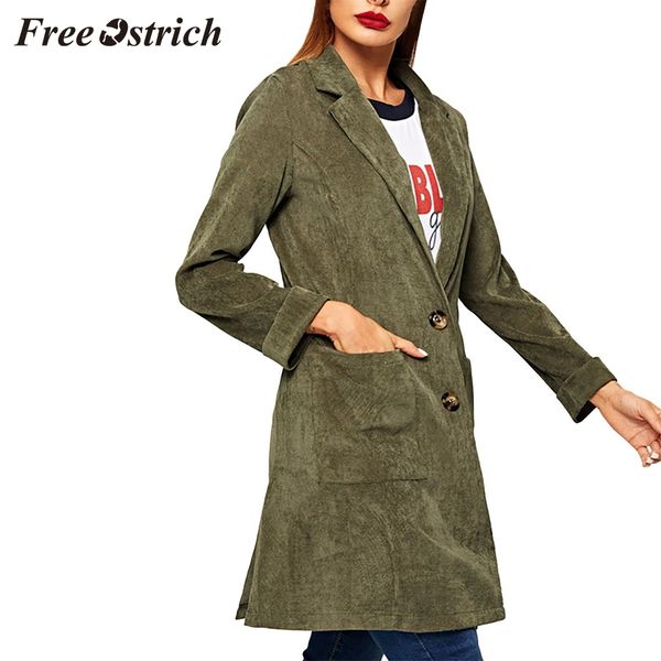 ostrich women's fashion autumn solid color notched long sleeve jacket with double pocket button casual suit collar jacket, Black;brown
ostrich women's fashion autumn solid color notched long sleeve jacket with double pocket button casual suit collar jacket, Black;brown
