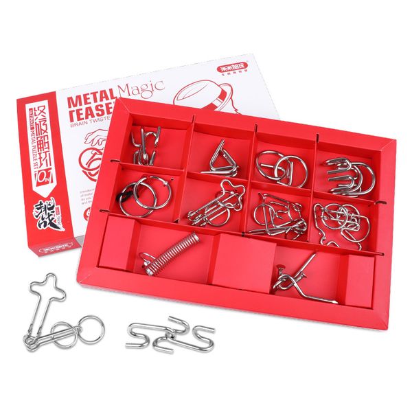 mimi chi play metal looping-off intelligence knot burr puzzle luban lock unlock serial educational toy metal piece ten-in-one
mimi chi play metal looping-off intelligence knot burr puzzle luban lock unlock serial educational toy metal piece ten-in-one