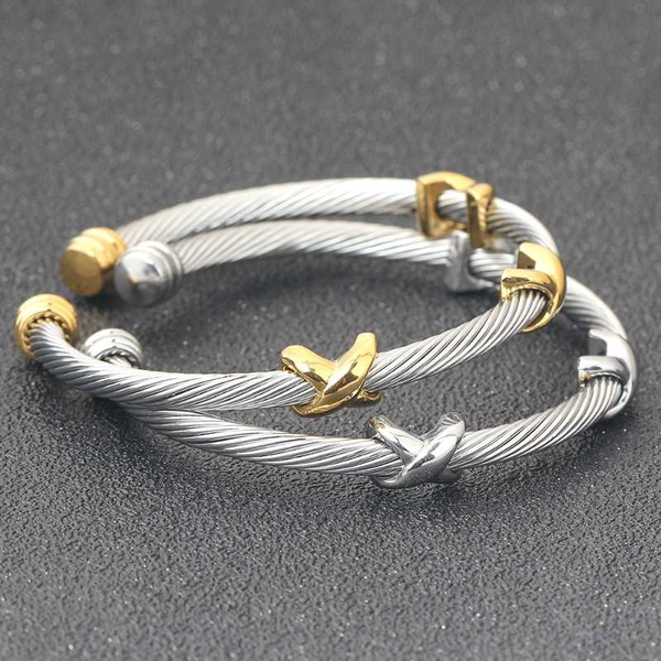 new trend titanium steel personality flexible steel wire bracelet with adjustable twist opening accessories wholesale, Black
new trend titanium steel personality flexible steel wire bracelet with adjustable twist opening accessories wholesale, Black