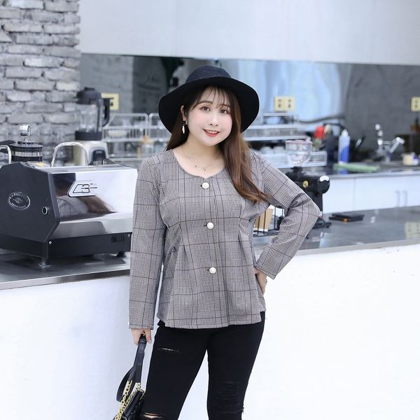 korean style office slim plaid v-neck full sleeve plus size xl-4xl women blouses 2019 autumn new selling lady shirts, White
korean style office slim plaid v-neck full sleeve plus size xl-4xl women blouses 2019 autumn new selling lady shirts, White