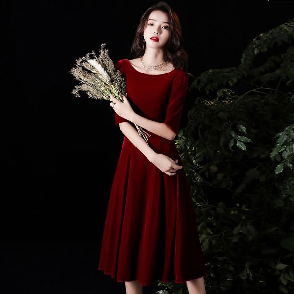 party dresses wine red lace cocktail dress velvet half-sleeve knee-length vestoidos mujer 2021 elegant, White;black
party dresses wine red lace cocktail dress velvet half-sleeve knee-length vestoidos mujer 2021 elegant, White;black