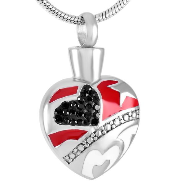 h8550 red and black color enamel heart cremation urn necklace stainless steel ashes keepsake memorial jewlery, Silver
h8550 red and black color enamel heart cremation urn necklace stainless steel ashes keepsake memorial jewlery, Silver