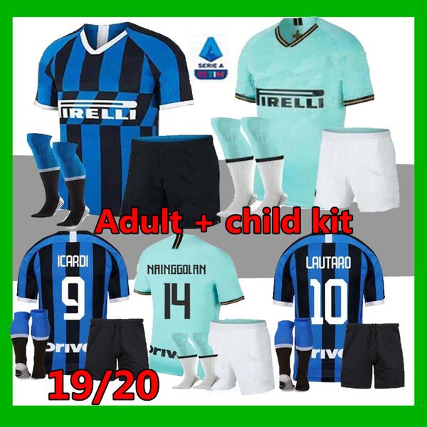 Men kid kit 19 20 inter occer jer ey lautaro icardi peri ic nainggolan milan football hirt 2019 2020 politano maillot de foot