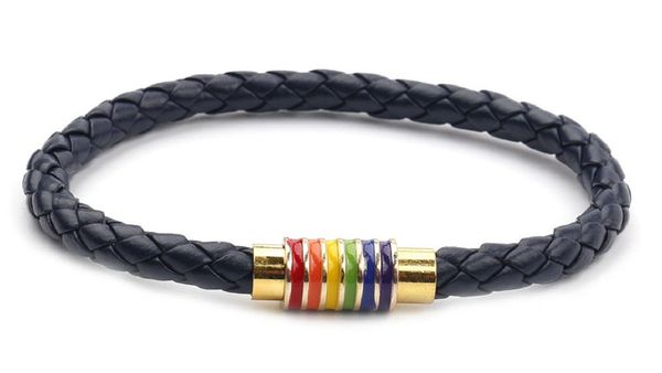 2020 fashion gay pride rainbow braided genuine leather bracelet rainbow leather rope braided bracelets with magnetic copper clasp, Golden;silver
2020 fashion gay pride rainbow braided genuine leather bracelet rainbow leather rope braided bracelets with magnetic copper clasp, Golden;silver