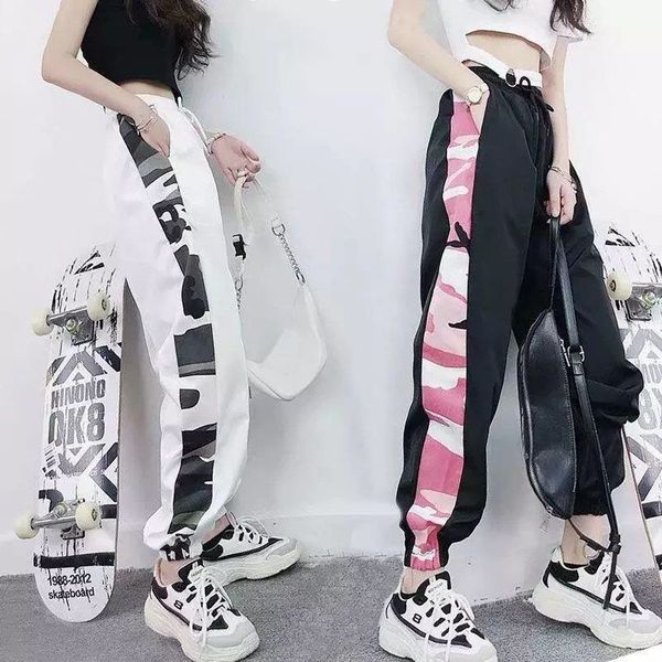 new fashion sport pants woman white black casual hip hop sweatpants loose streetwear pants pockets trousers female, Black;white
new fashion sport pants woman white black casual hip hop sweatpants loose streetwear pants pockets trousers female, Black;white