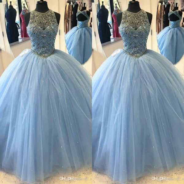light blue ball gown quinceanera dresses 2019 sweet 16 gowns hollow bead sequins tulle formal special occasion dress, Blue;red
light blue ball gown quinceanera dresses 2019 sweet 16 gowns hollow bead sequins tulle formal special occasion dress, Blue;red