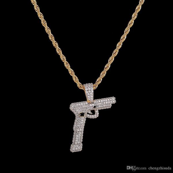 hip hop goldsilver plated micro pave zircon iced out cz gun pendant necklace jewelry with rope chain, Silver
hip hop goldsilver plated micro pave zircon iced out cz gun pendant necklace jewelry with rope chain, Silver