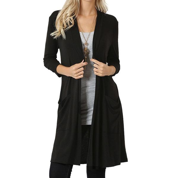 new autumn women simple thin and moderate long-sleeved long cardigan sweater fashion casual loose women's clothing, White
new autumn women simple thin and moderate long-sleeved long cardigan sweater fashion casual loose women's clothing, White