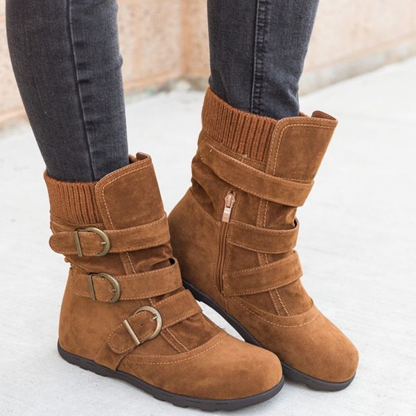 2019 new fashion autumn and winter comfortable flat bottom casual warm large size multiple colors women's short boots, Black
2019 new fashion autumn and winter comfortable flat bottom casual warm large size multiple colors women's short boots, Black