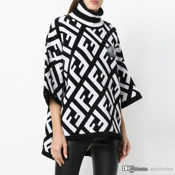 2019 новый дизайн женские свитера осень цвет блока двойной письмо печати водолазка с длинным рукавом вязаная женщина дизайнер роскошной одеж, White;black 
2019 новый дизайн женские свитера осень цвет блока двойной письмо печати водолазка с длинным рукавом вязаная женщина дизайнер роскошной одеж, White;black