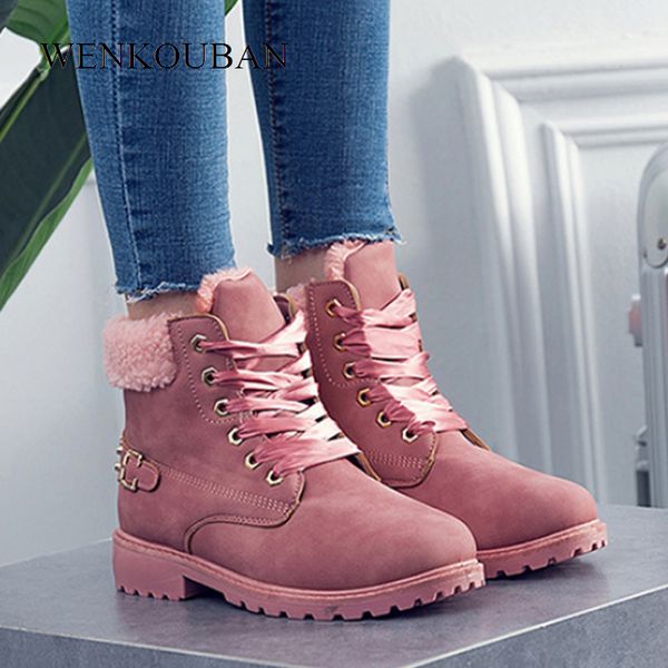 women winter shoes 2019 solid casual ankle boots pu leather waterproof british style snow bottine femme warm zapatos de mujer, Black
women winter shoes 2019 solid casual ankle boots pu leather waterproof british style snow bottine femme warm zapatos de mujer, Black