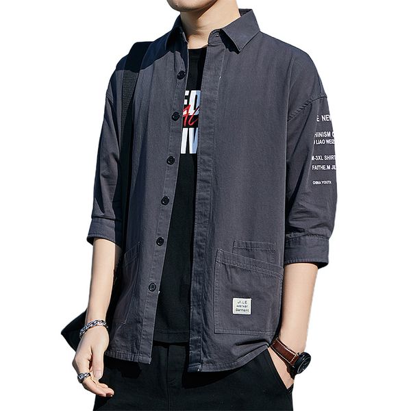 men's fashion shirts men solid 100% cotton many pocket tide shirt men casual half sleeve dress shirt male social blouse, White;black
men's fashion shirts men solid 100% cotton many pocket tide shirt men casual half sleeve dress shirt male social blouse, White;black