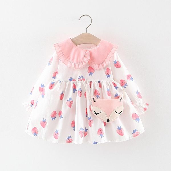 2019 autumn baby girls cotton doll collar long sleeve strawberry print cute princess party kids tutu dress + bag vestidos, Red;yellow
2019 autumn baby girls cotton doll collar long sleeve strawberry print cute princess party kids tutu dress + bag vestidos, Red;yellow
