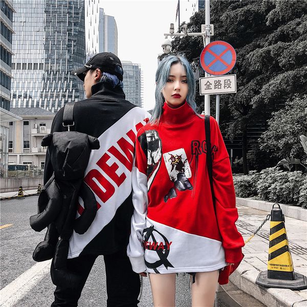 autumn men women trendy hip hop streetwear loose turtleneck hoodie lovers clothes high street fashion loose casual sweatshirts, Black
autumn men women trendy hip hop streetwear loose turtleneck hoodie lovers clothes high street fashion loose casual sweatshirts, Black