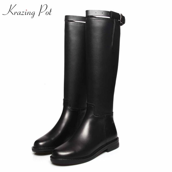 krazing pot genuine leather zipper low heels round toe big size 42 41 streetwear superstar thin leg beauty thigh high boots l16, Black
krazing pot genuine leather zipper low heels round toe big size 42 41 streetwear superstar thin leg beauty thigh high boots l16, Black