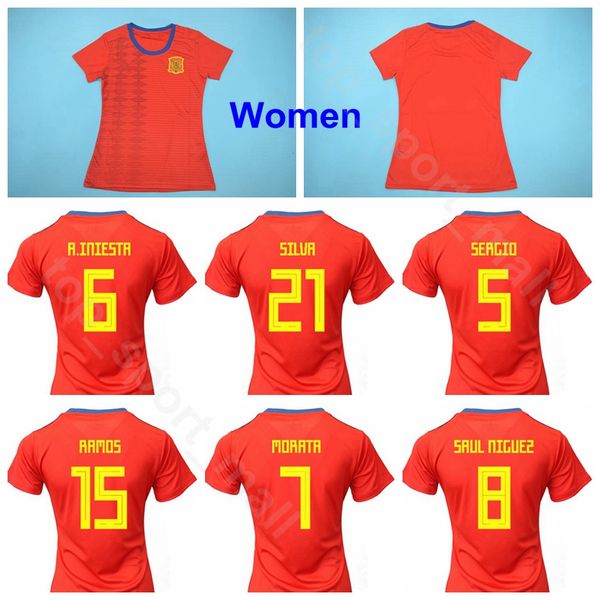 woman home red morata women jersey spain 2019 2020 girl soccer asensio busquets sergio ramos morata navas saul football shirt kits uniform, Black;yellow
woman home red morata women jersey spain 2019 2020 girl soccer asensio busquets sergio ramos morata navas saul football shirt kits uniform, Black;yellow
