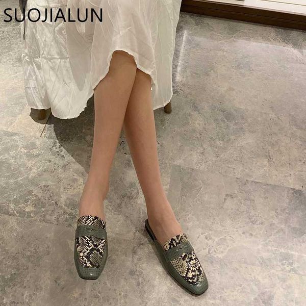suojialun women slippers fashion snake pattern women casual mules shoes square toe flat heel slip on slides sandal shoes, Black
suojialun women slippers fashion snake pattern women casual mules shoes square toe flat heel slip on slides sandal shoes, Black