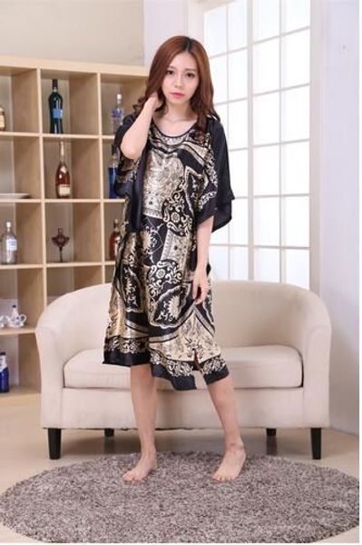 plus size black women's summer lounge robe lady new home dress rayon nightgown large loose sleepwear bathrobe gown s002-b, Black;red
plus size black women's summer lounge robe lady new home dress rayon nightgown large loose sleepwear bathrobe gown s002-b, Black;red