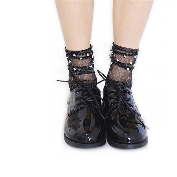 new summer stylish trendy fashion modern woman girl glitter shiny pearl socks mesh thin bead gauze transparent sox, Black;white
new summer stylish trendy fashion modern woman girl glitter shiny pearl socks mesh thin bead gauze transparent sox, Black;white