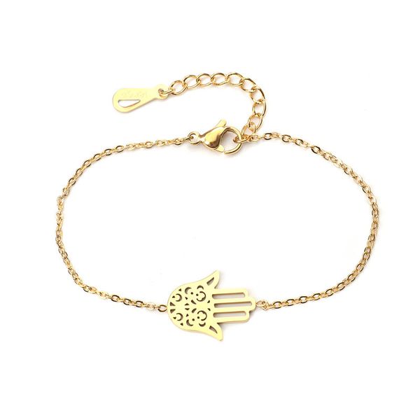 new stainless steel chain bracelets hamsa symbol hand filigree gold & bracelet for women jewelry gifts 16.5cm long 1 pc, Golden;silver
new stainless steel chain bracelets hamsa symbol hand filigree gold & bracelet for women jewelry gifts 16.5cm long 1 pc, Golden;silver