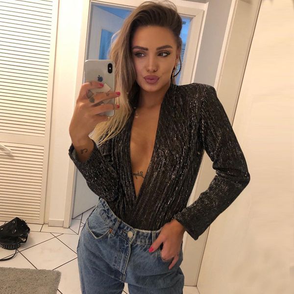 women's jumpsuits & rompers women deep v neck bodysuits long sleeve lady black club party see through bodysuit jumpsuit cubwear female, Black;white
women's jumpsuits & rompers women deep v neck bodysuits long sleeve lady black club party see through bodysuit jumpsuit cubwear female, Black;white
