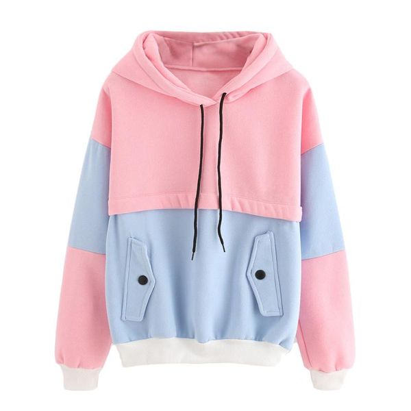 dotfashion color block drawstring hooded pink and blue pullovers women long sleeve patchwork sweatshirt new elegant, Black
dotfashion color block drawstring hooded pink and blue pullovers women long sleeve patchwork sweatshirt new elegant, Black