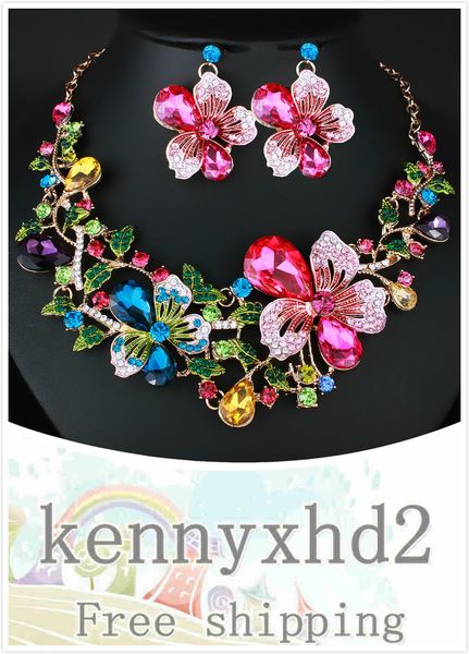 european and american wedding jewelry bridal set exaggerated colorful flowers full diamond crystal necklace earring jewelry set, Silver
european and american wedding jewelry bridal set exaggerated colorful flowers full diamond crystal necklace earring jewelry set, Silver