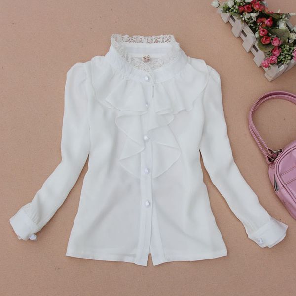 school kids blouses for girls children clothing long sleeve chiffon white shirts for school students uniforms teenage 2-14y, White;black
school kids blouses for girls children clothing long sleeve chiffon white shirts for school students uniforms teenage 2-14y, White;black