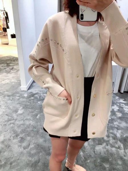 2019 autumn and winter fashion women coat long sleeve loose jacket knit cardigan ladies knitwear with pockets, White
2019 autumn and winter fashion women coat long sleeve loose jacket knit cardigan ladies knitwear with pockets, White