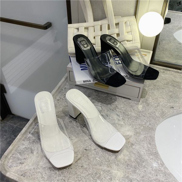 transparent slippers square heel female shoes med slides peep toe shose women block 2020 soft summer rome pu, Black
transparent slippers square heel female shoes med slides peep toe shose women block 2020 soft summer rome pu, Black