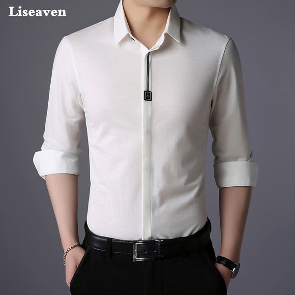 liseaven men's shirt brand men cotton shirts long sleeves dress shirt turn-down collar cardigan casual men's clothing, White;black
liseaven men's shirt brand men cotton shirts long sleeves dress shirt turn-down collar cardigan casual men's clothing, White;black