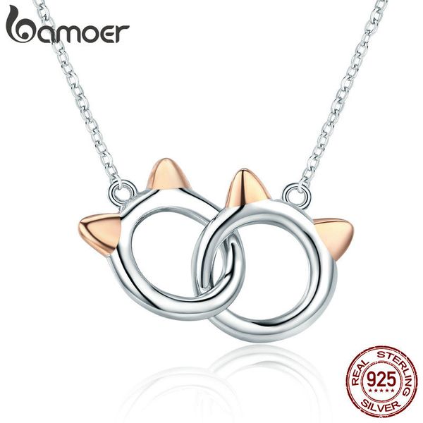 bamoer new arrival genuine 925 sterling silver pet cat handcuffs cute animal pendant necklaces women silver jewelry gift scn252
bamoer new arrival genuine 925 sterling silver pet cat handcuffs cute animal pendant necklaces women silver jewelry gift scn252