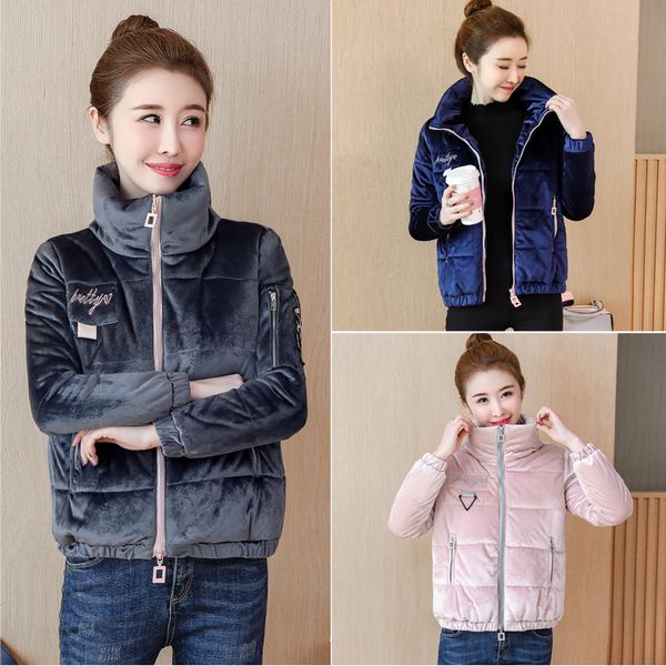 2019 winter new thick women solid high collar coat short velvent parka padded flannel outwear velour jacket female, Black
2019 winter new thick women solid high collar coat short velvent parka padded flannel outwear velour jacket female, Black