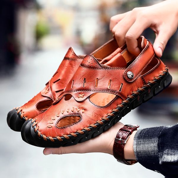 2020 summer leather sandals men outdoor beach sandals breathable comfortable fashion mens rubber flip flops shoes big size 39-48, Black
2020 summer leather sandals men outdoor beach sandals breathable comfortable fashion mens rubber flip flops shoes big size 39-48, Black
