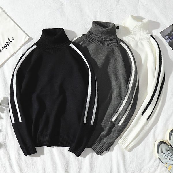 men's sweaters 2021 high-necked sweater trend personality handsome student loose knit jacket plus thick wool coat, White;black
men's sweaters 2021 high-necked sweater trend personality handsome student loose knit jacket plus thick wool coat, White;black