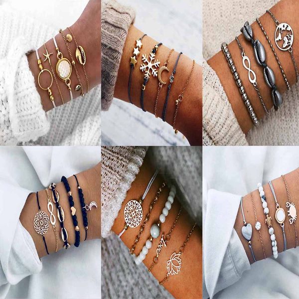 5pcs/set bohemian turtle moon snowflake charm bracelets bangles for women fashion gold color strand bracelet sets jewelry gifts, Black
5pcs/set bohemian turtle moon snowflake charm bracelets bangles for women fashion gold color strand bracelet sets jewelry gifts, Black