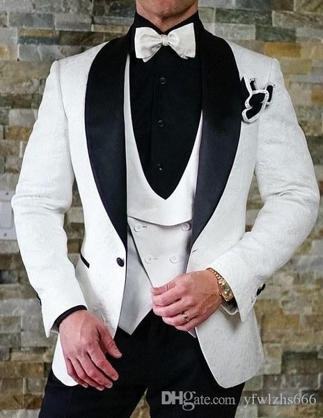 white embossing wedding tuxedos slim fit suits for men groomsmen suit three pieces prom formal suits (jacket+pants+vest+tie) 122, Black;gray
white embossing wedding tuxedos slim fit suits for men groomsmen suit three pieces prom formal suits (jacket+pants+vest+tie) 122, Black;gray