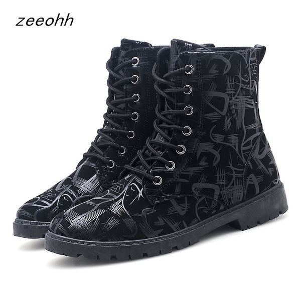 2019 autumn and winter new men's boots fashion cool men's motorcycle boots ankle popular men, Black
2019 autumn and winter new men's boots fashion cool men's motorcycle boots ankle popular men, Black