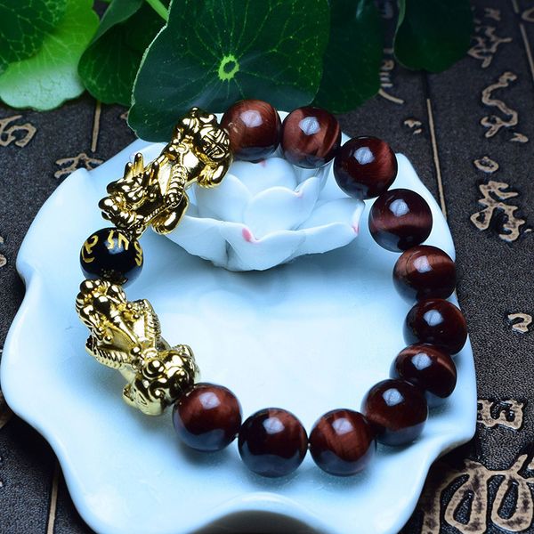 natural stone obsidian tiger eye beads bracelet with double lucky pixiu women men feng shui buddha prayer om jewelry, Golden;silver
natural stone obsidian tiger eye beads bracelet with double lucky pixiu women men feng shui buddha prayer om jewelry, Golden;silver