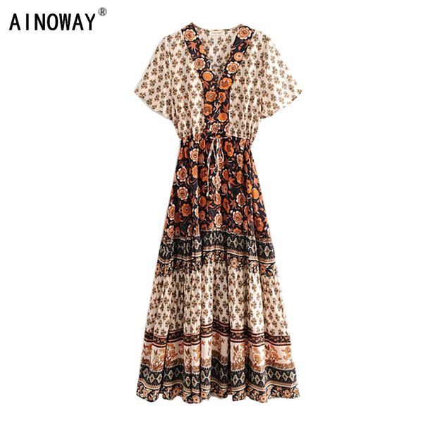vintage chic women red floral print bat sleeve beach bohemian maxi dresses ladies v neck tassel summer boho dress vestidos, Black;pink
vintage chic women red floral print bat sleeve beach bohemian maxi dresses ladies v neck tassel summer boho dress vestidos, Black;pink