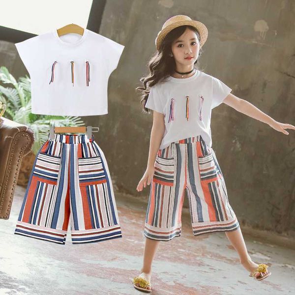 teenage girls clothes set 2020 summer girls short sleeve t shirt loose stripe pants children clothing sets 4 6 8 10 12 13 years, White
teenage girls clothes set 2020 summer girls short sleeve t shirt loose stripe pants children clothing sets 4 6 8 10 12 13 years, White