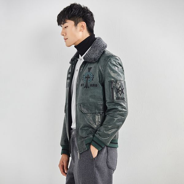 ptslan 2019 men genuine leather jacket real lambskin jackets natural sheepskin coat clothes motorcycle, Black
ptslan 2019 men genuine leather jacket real lambskin jackets natural sheepskin coat clothes motorcycle, Black