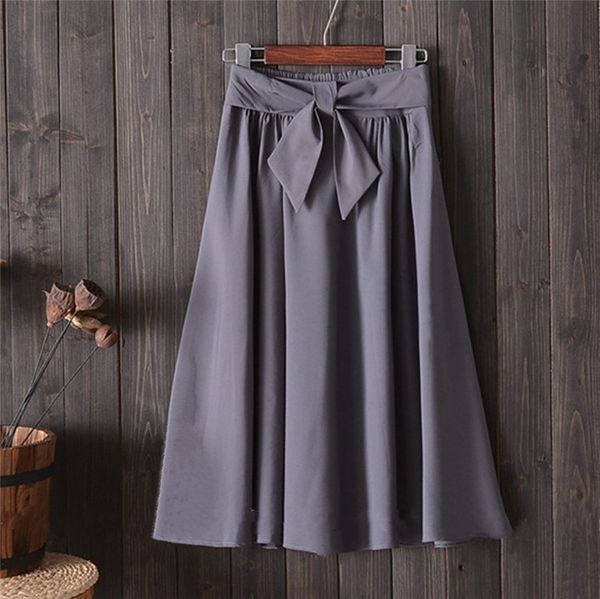 midi skirt vintage a-line natural summer skirt 2020 new style womens high waist wild with belt bow faldas mujer m17, Black 
midi skirt vintage a-line natural summer skirt 2020 new style womens high waist wild with belt bow faldas mujer m17, Black